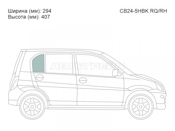 Стекло форточки (Сзади / Справа / Цвет зеленый) Mitsubishi Minica 98-11