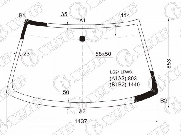 Стекло лобовое MITSUBISHI MIRAGE /COLT 2 /3D HBK /CPE 95-00