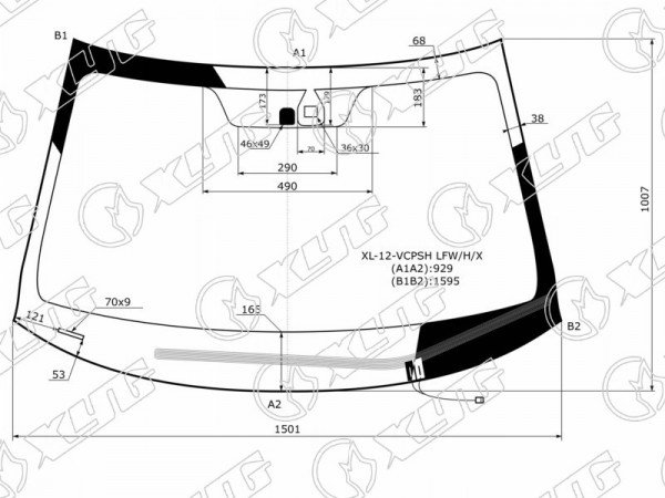 Стекло лобовое с обогревом щеток + дд MITSUBISHI OUTLANDER 12-20