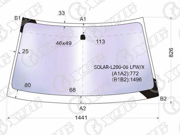 Стекло лобовое атермальное MITSUBISHI L200 06-15  /PAJERO /MONTERO SPORT 08-15