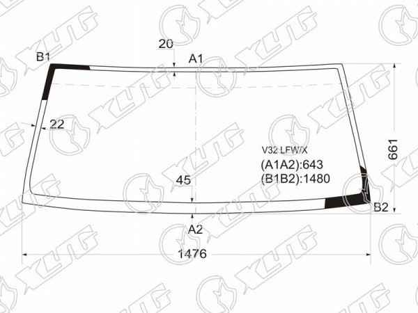 Стекло лобовое MITSUBISHI PAJERO /MONTERO 3 /5D 91-99