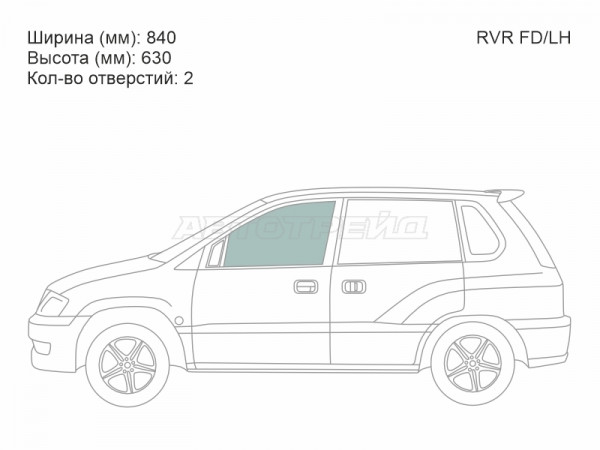 Стекло боковое опускное (Спереди / Слева / Цвет зеленый) Mitsubishi RVR 97-02  / Space Runner 99-02