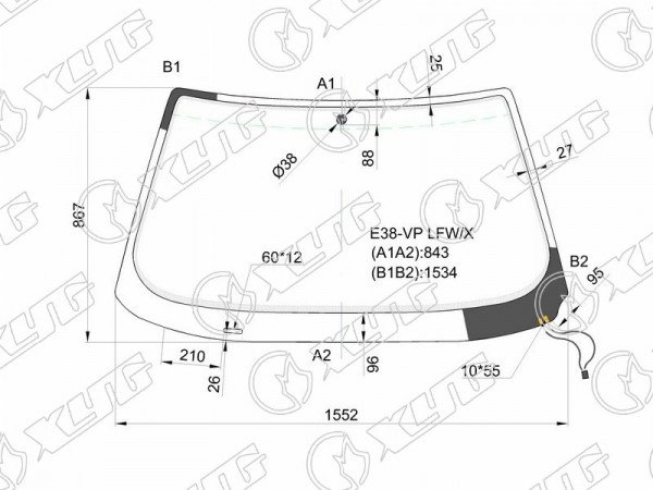 Стекло лобовое с обогревом щеток BMW 7-SERIE E38 4D 94-01