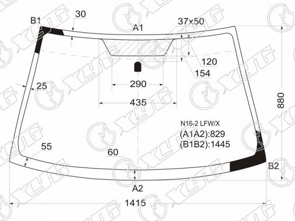 Стекло лобовое Nissan Almera 00-06  / Bluebird Sylphy 00-05
