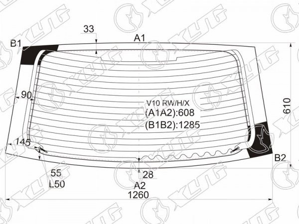 Стекло заднее с обогревом NISSAN ALMERA TINO 98-03