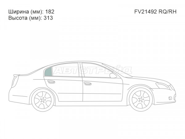 Стекло форточки (Сзади / Справа / Цвет зеленый) Nissan Altima 01-06