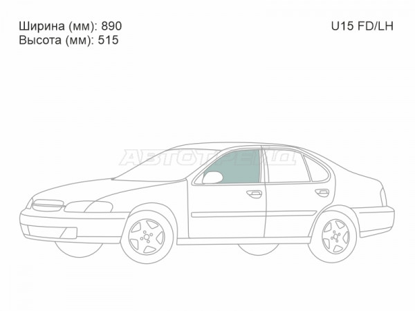 Стекло боковое опускное (Спереди / Слева / Цвет зеленый) Nissan Altima 97-01