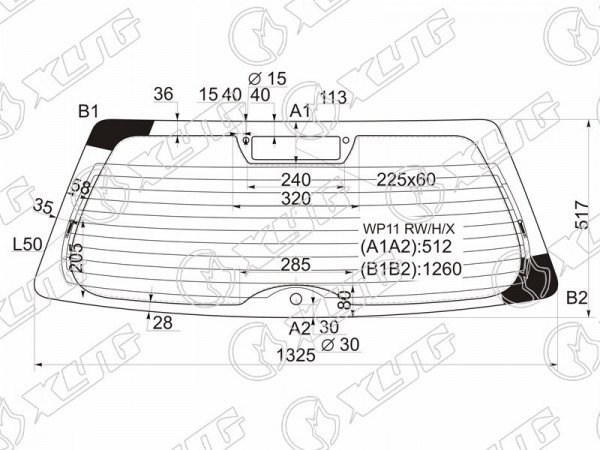 Стекло заднее с обогревом NISSAN PRIMERA 5D WGN 95-01