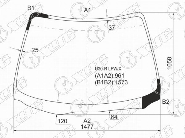 Стекло лобовое Nissan Bassara 99-03  / Presage 98-03