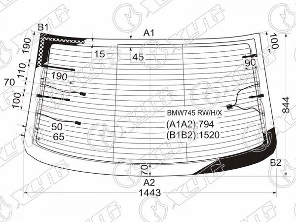 Стекло заднее с обогревом BMW 7-SERIES E65 /66 01-08