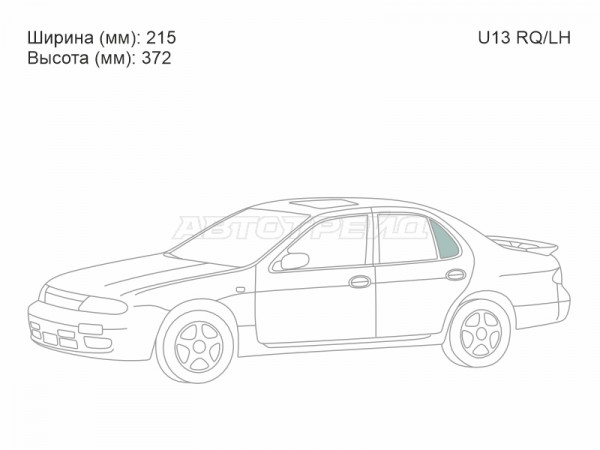 Стекло форточки (Сзади / Слева / Цвет зеленый) Nissan Bluebird 91-95