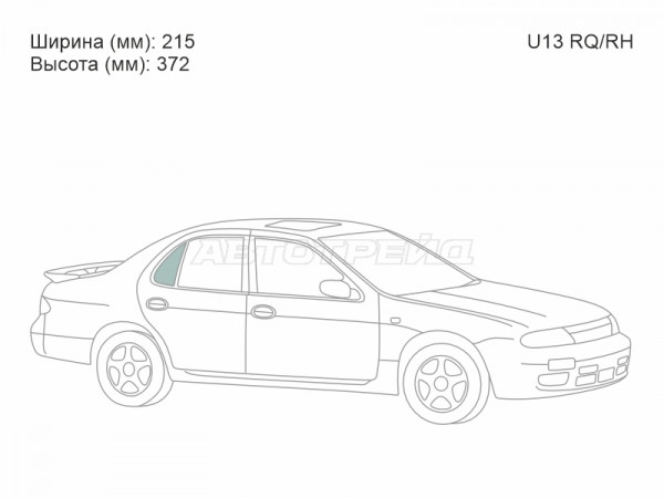 Стекло форточки (Сзади / Справа / Цвет зеленый) Nissan Bluebird 91-95