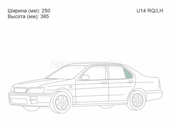 Стекло форточки (Сзади / Слева / Цвет зеленый) Nissan Bluebird 96-01