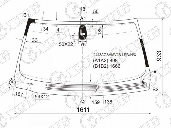 Стекло лобовое с обогревом щеток + дд BMW 7-SERIES E65 /66 03-08