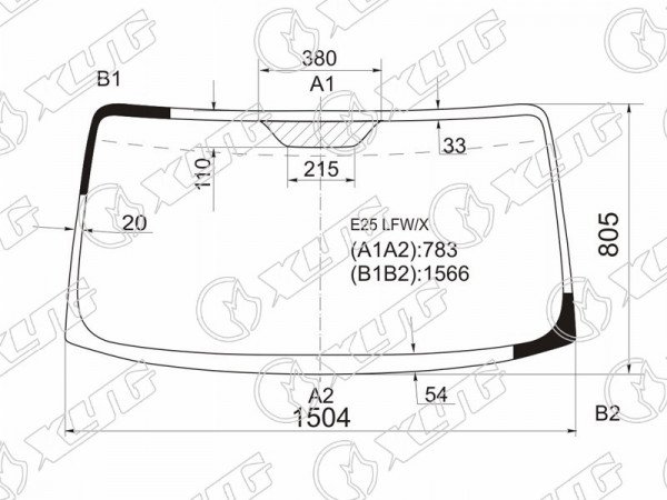 Стекло лобовое NISSAN CARAVAN #E25 01-12