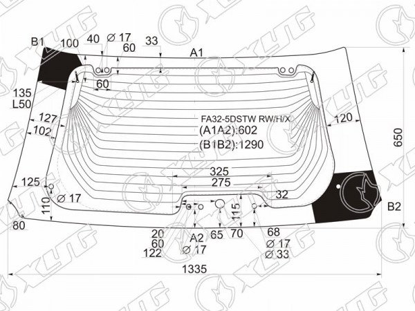 Стекло заднее с обогревом NISSAN CEFIRO 5D WGN 97-00