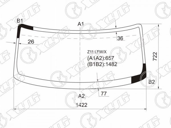 Стекло лобовое NISSAN CUBE 02-08