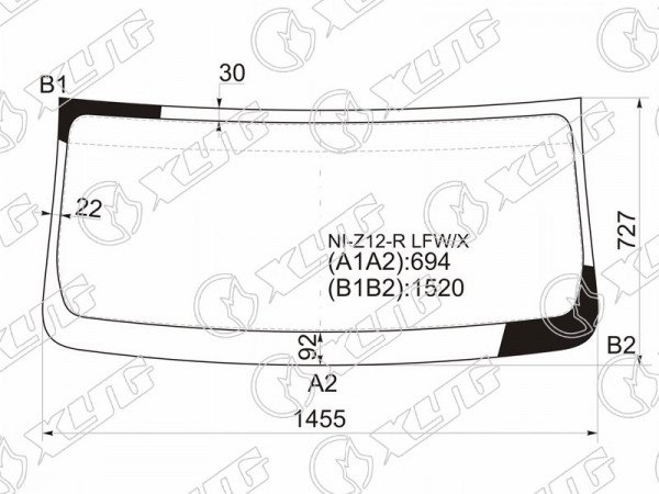 Стекло лобовое Nissan Cube 08-20