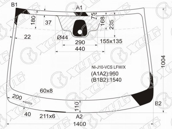 Стекло лобовое + дд NISSAN QASHQAI 06-14
