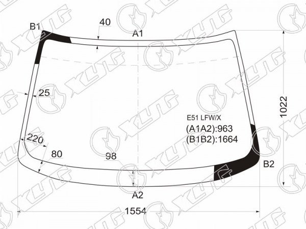 Стекло лобовое NISSAN ELGRAND 02-10