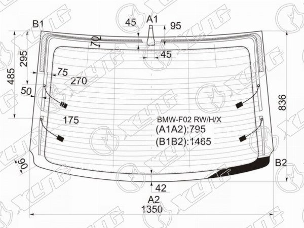 Стекло заднее с обогревом BMW 7-SERIES F01 /02 08-15