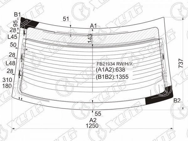 Стекло заднее с обогревом NISSAN MAXIMA (USA) 04-08