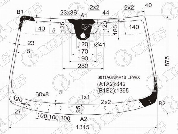 Стекло лобовое (Датчик дождя) Nissan March 02-10  / Micra 03-10