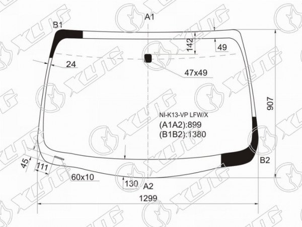 Стекло лобовое NISSAN MARCH /MICRA 10-