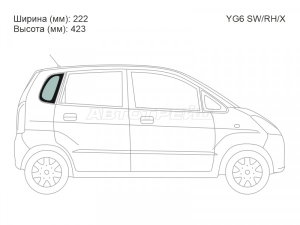 Стекло кузова боковое (не опускное) (Справа / Цвет зеленый) Nissan Moco 02-06  / Suzuki MR Wagon 01-05