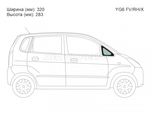 Стекло форточки (Спереди / Справа / Цвет зеленый) Nissan Moco 02-06  / Suzuki MR Wagon 01-05
