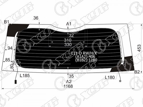 Стекло заднее затемненное с обогревом NISSAN NOTE 05-13