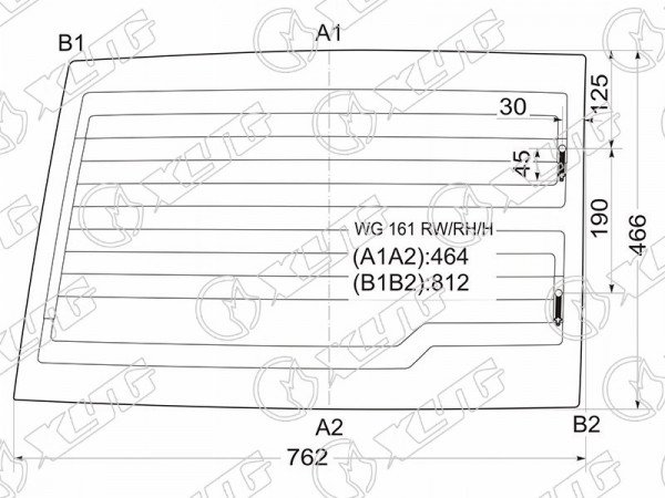 Стекло заднее (распашной двери) правое с обогревом NISSAN PATROL /SAFARI 3 /5D 87-97