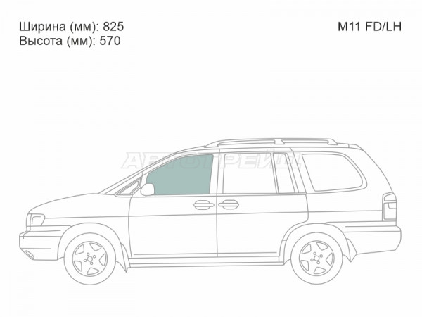 Стекло боковое опускное (Спереди / Слева / Цвет зеленый) Nissan Prairie 88-95  / Prairie Joy 95-98