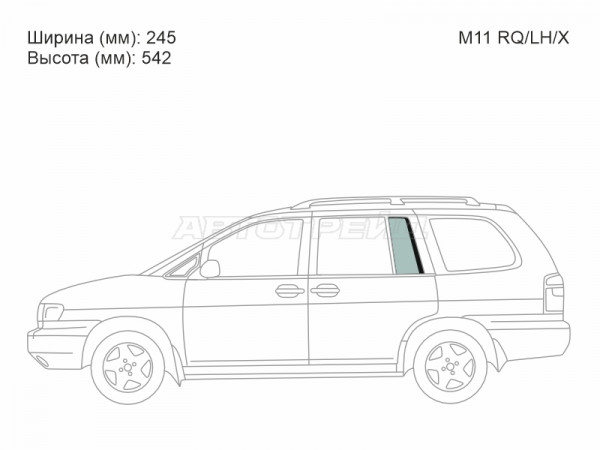 Стекло форточки (Сзади / Слева / Цвет зеленый) Nissan Prairie 88-95  / Prairie Joy 95-98