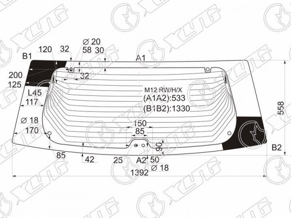 Стекло заднее с обогревом NISSAN PRAIRIE /LIBERTY 98-05