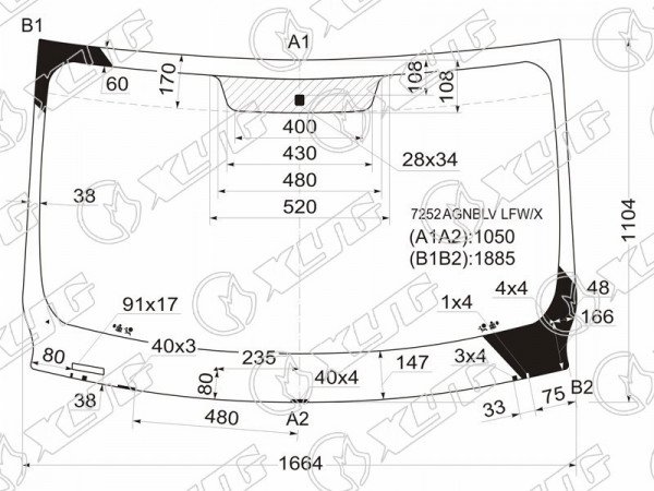 Стекло лобовое Nissan Primastar 02-14  / Opel Vivaro 01-14