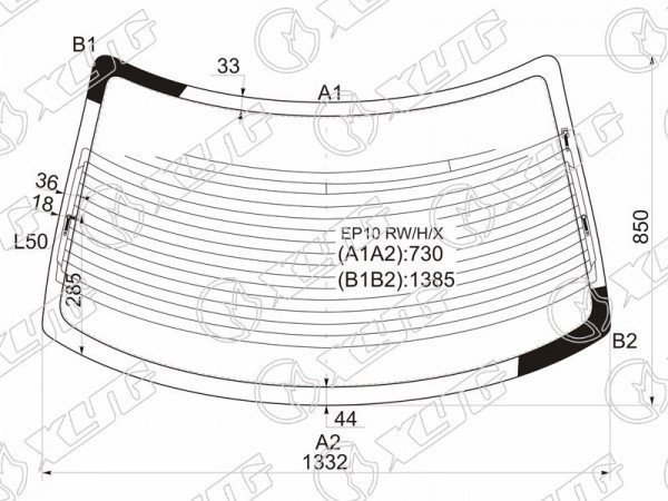 Стекло заднее с обогревом NISSAN PRIMERA 4D 90-95