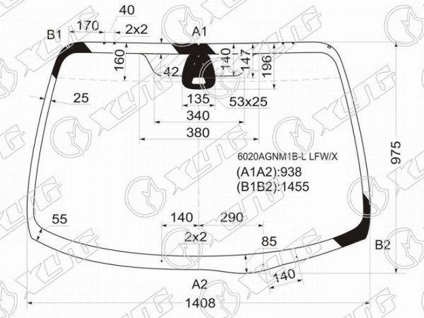 Стекло лобовое (Датчик дождя) Nissan Primera 01-08
