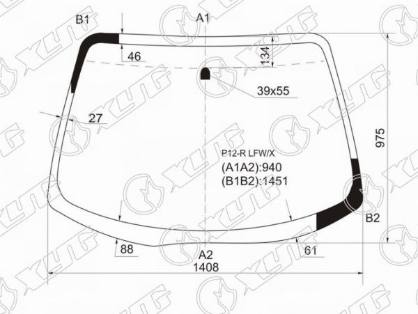 Стекло лобовое NISSAN PRIMERA 4 /5D HBK /WGN 01-08