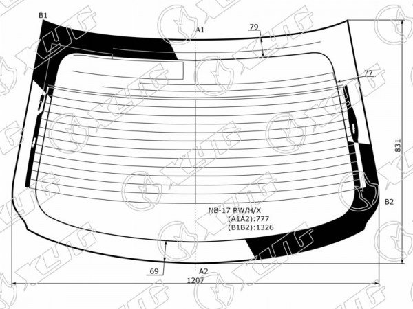 Стекло заднее с обогревом NISSAN SENTRA  / SYLPHY  / PULSAR B17 4D 12-