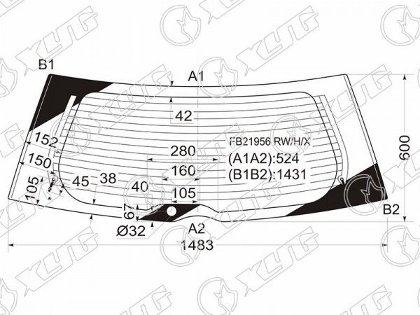 Стекло заднее с обогревом NISSAN QUEST MINI VAN 04-09