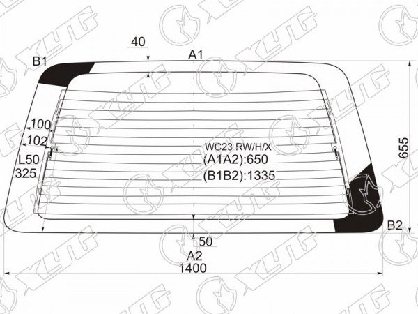 Стекло заднее с обогревом NISSAN SERENA 91-99