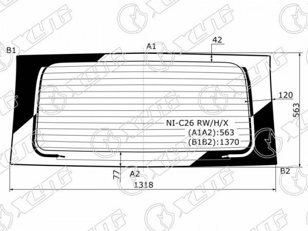 Стекло заднее с обогревом NISSAN SERENA 11-16