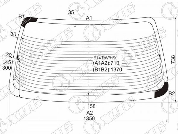 Стекло заднее с обогревом NISSAN SUNNY 4D SED 94-99