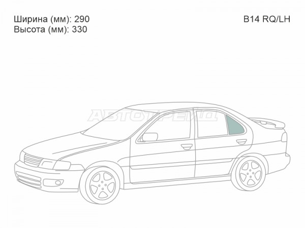 Стекло форточки (Сзади / Слева / Цвет зеленый) Nissan Sunny 93-99