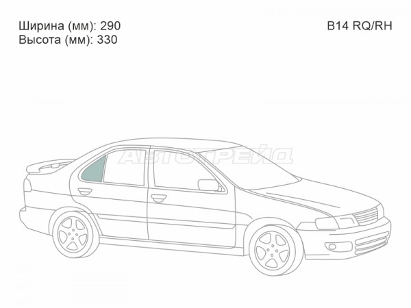 Стекло форточки (Сзади / Справа / Цвет зеленый) Nissan Sunny 93-99