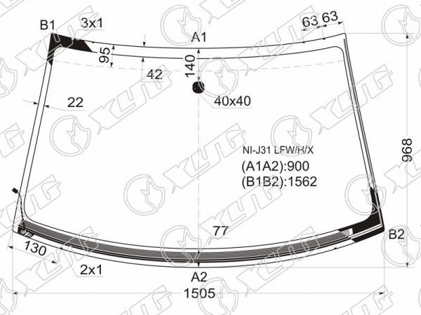 Стекло лобовое с обогревом щеток NISSAN TEANA 03-08 /MAXIMA (сингапур.) RHD 03-08