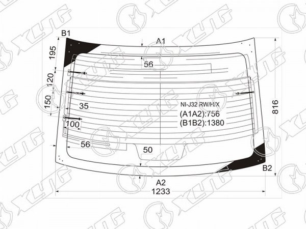 Стекло заднее с обогревом NISSAN TEANA 08-14