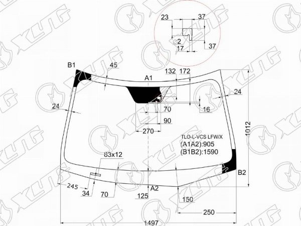 Стекло лобовое (Датчик дождя) Honda Accord 08-11  / Acura TSX 08-14