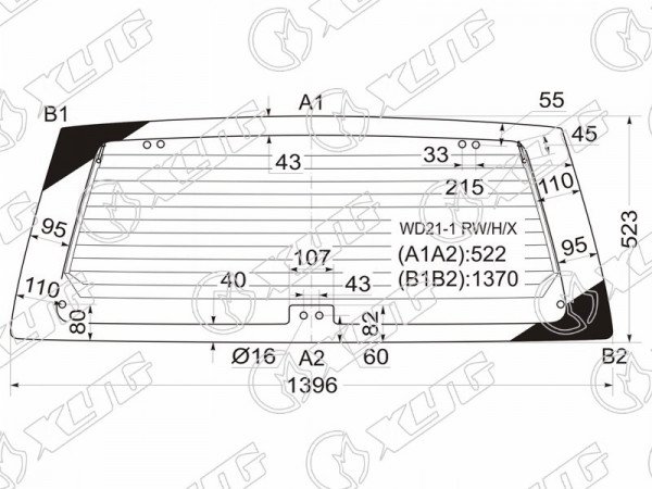Стекло заднее с обогревом (8 отв) NISSAN TERRANO /PATHFIDER 3 /5D 89-95